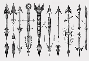arrow and roman numerals tattoo idea