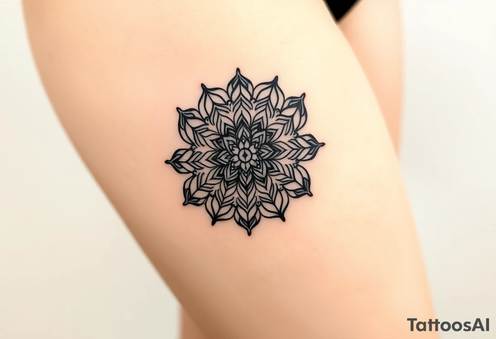 intricate mandala with sacred geometry and cosmic elements tattoo idea