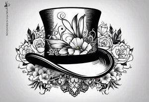 Top hat and rabbit tattoo idea