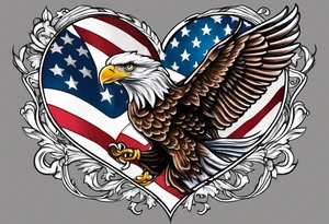 American flag in heart tattoo idea