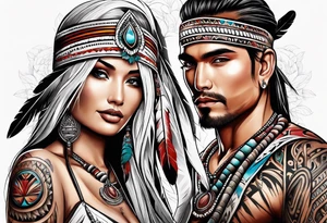 white natives couples tattoo tattoo idea