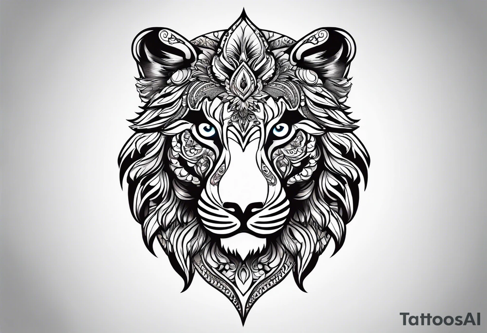 Воровской стиль - раненый лев tattoo idea
