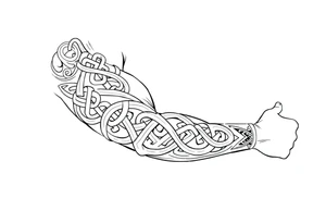 Māori style Celtic knots and bands tattoo idea