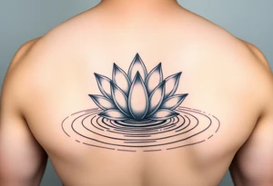 serene lotus flower emerging from sacred waters with ripples tattoo idea