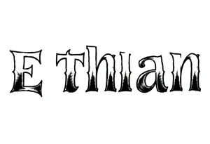 The name Ethan in different writing styles tattoo idea