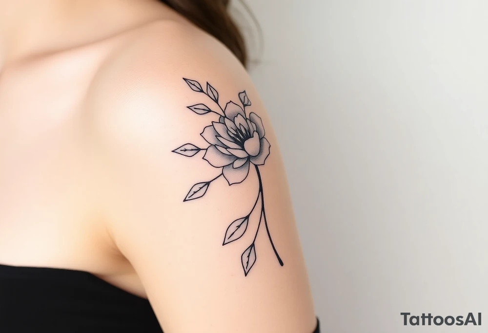 Rose and Chrysanthemum bouquet tattoo tattoo idea