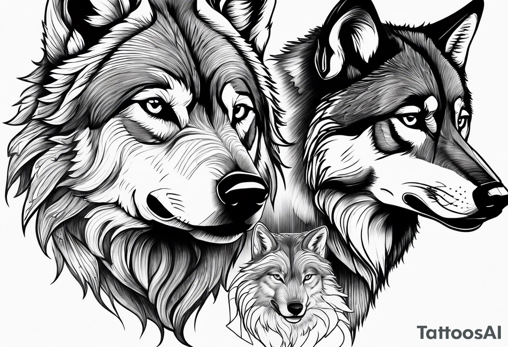 pack of Wolves tattoo idea