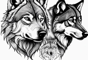 pack of Wolves tattoo idea