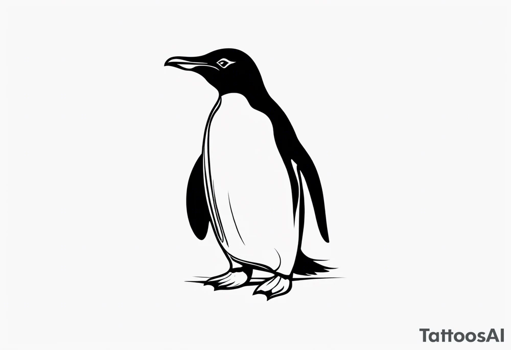 very very minimal penguin design tattoo idea