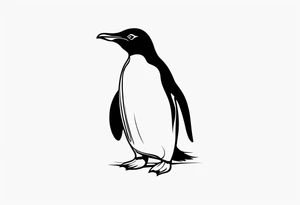 very very minimal penguin design tattoo idea