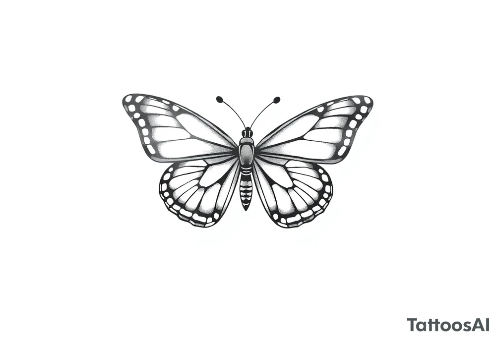 mariposa pequeña linea fina tattoo idea