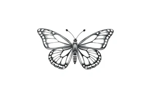 mariposa pequeña linea fina tattoo idea