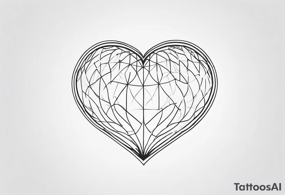 a heart shape with the following inside: brain, travel or plane, family, and other symbols tattoo idea
