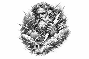 zeus,flashes,clouds. tattoo idea