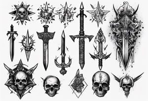 Cold weapons tattoo idea