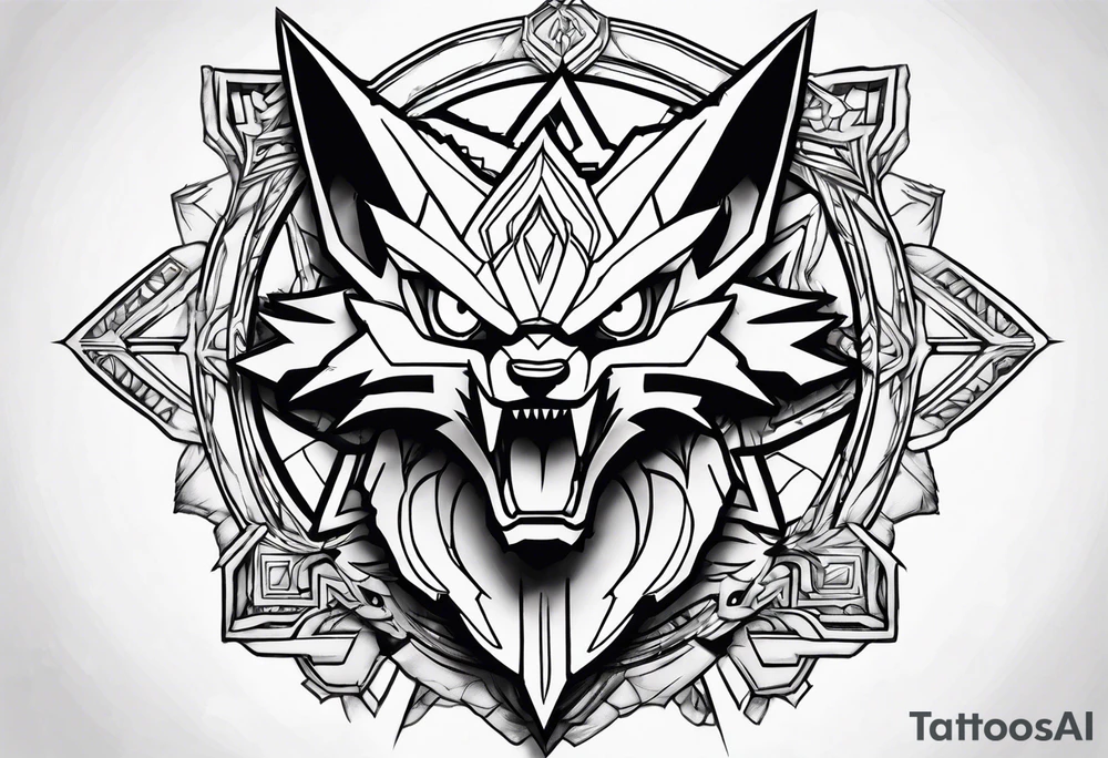 Alakazam pokemon statue tattoo idea