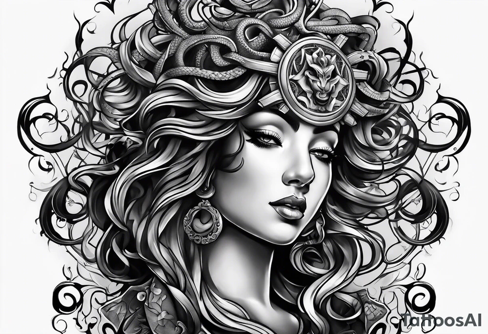 Black medusa tattoo idea