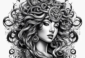 Black medusa tattoo idea