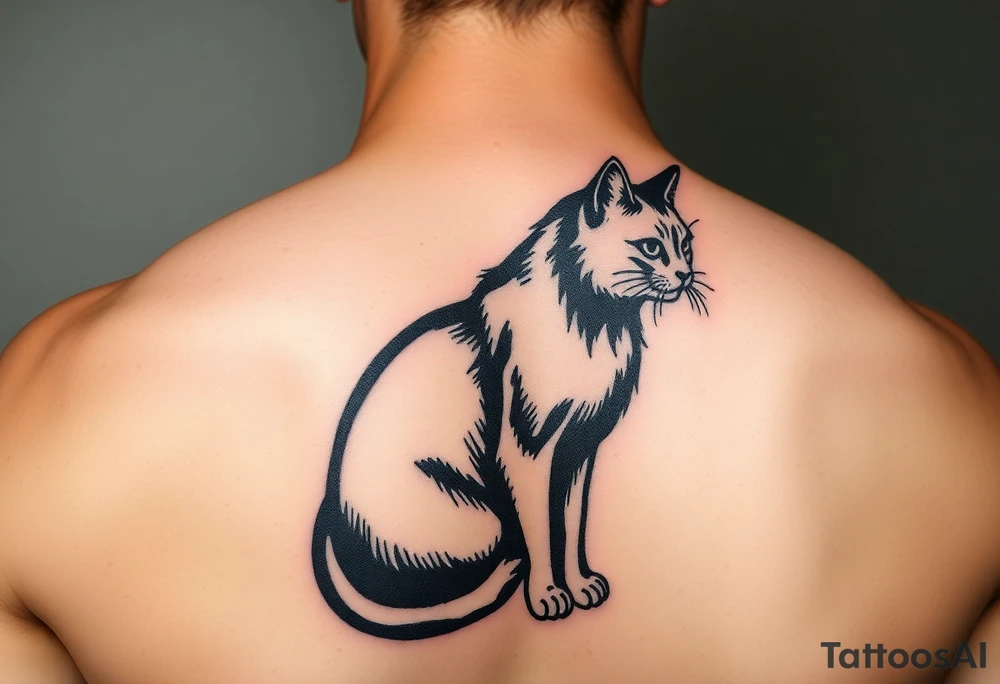 black cat tattoo idea
