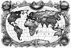 Mapa mundi no antebraco com tattoo idea