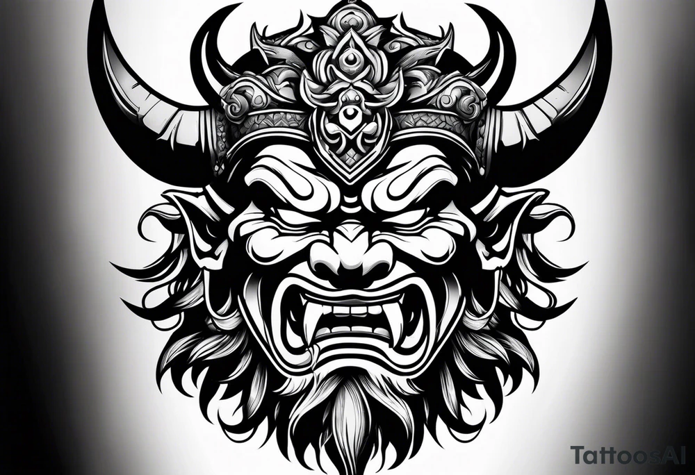 oni mask tattoo idea