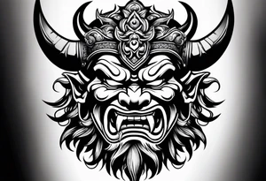 oni mask tattoo idea