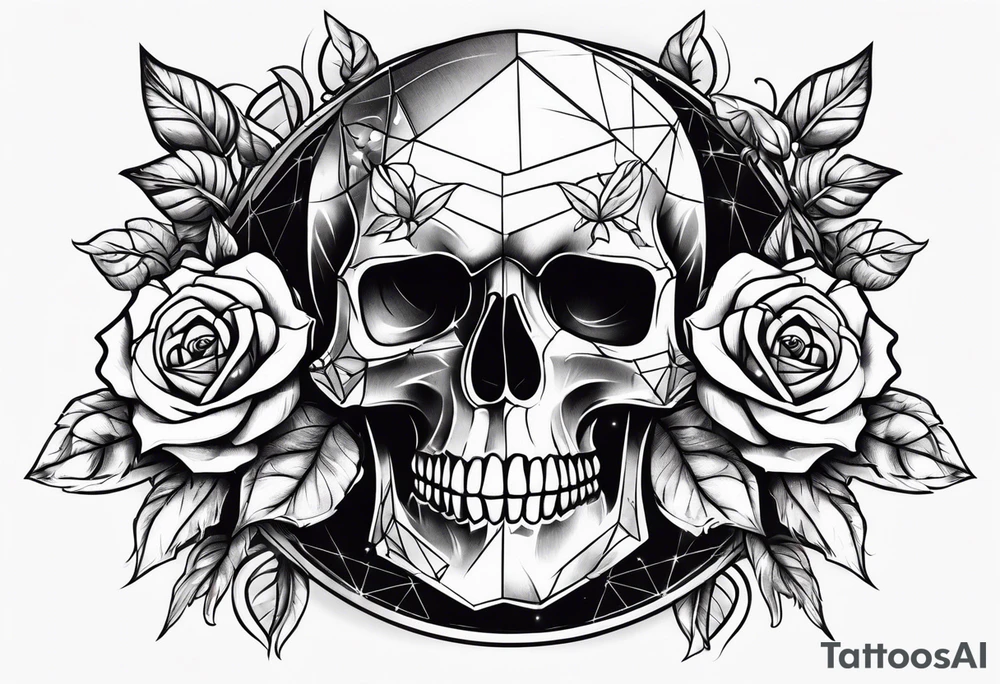 skull and roses tattoo idea