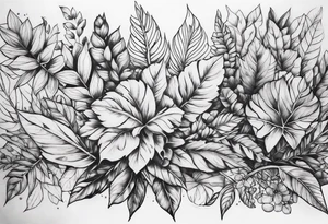 Foliage arm sleeve tattoo idea