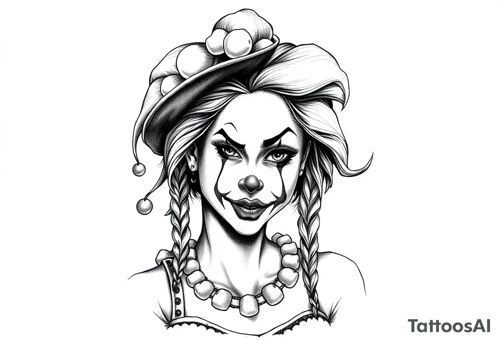 Payasa Clown Girl thug tattoo idea