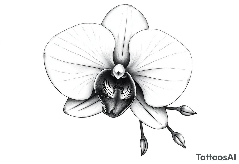 orchid flower tattoo idea