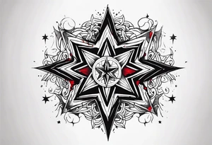 Star with blood tattoo idea