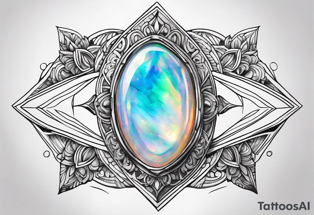 Opal gem stone tattoo idea