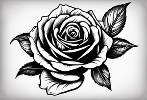 a human hand holding on to a single rose stem tattoo idea