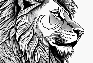 African continent shape with a detailed roaring lion face filling the inside tattoo idea