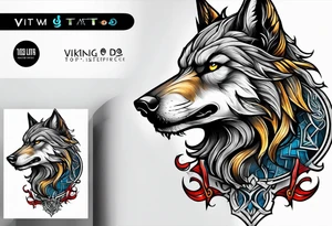 Viking wolf tattoo idea