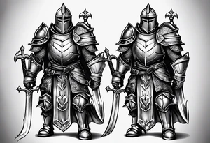 two knights heavy armor tattoo idea
