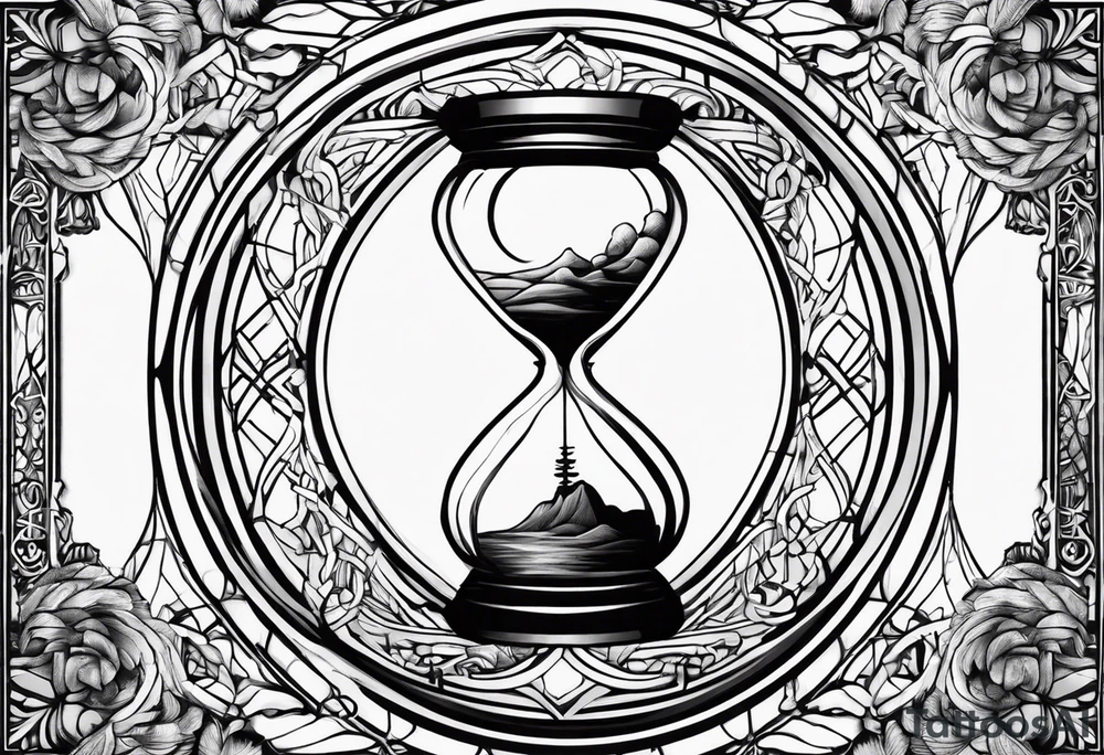 Breaking hour glass representing death and life tattoo idea