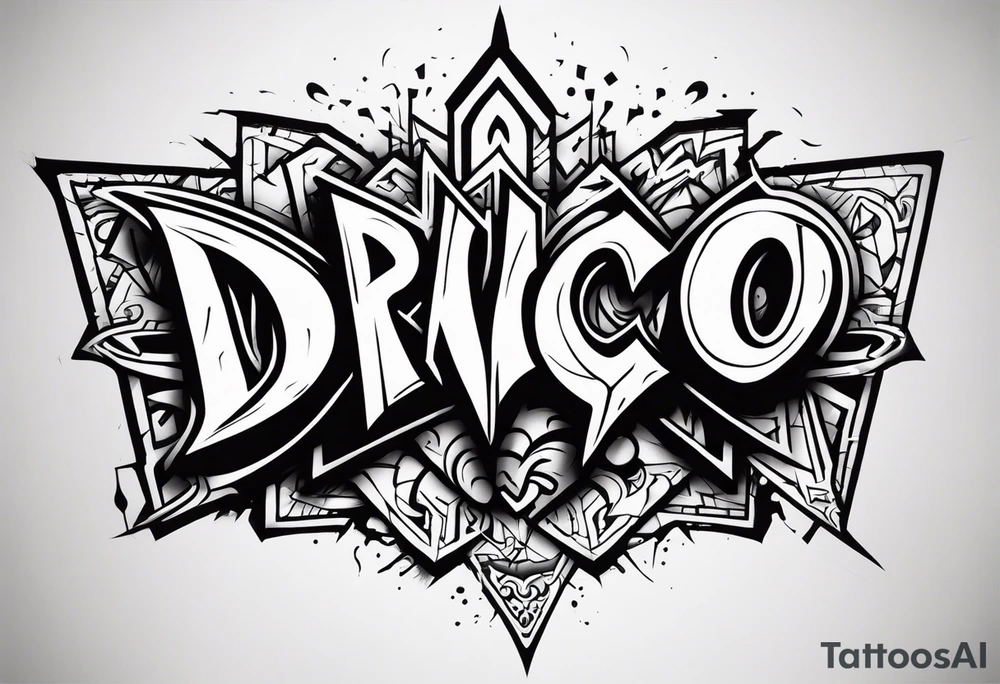 DRACO graffiti style tattoo idea