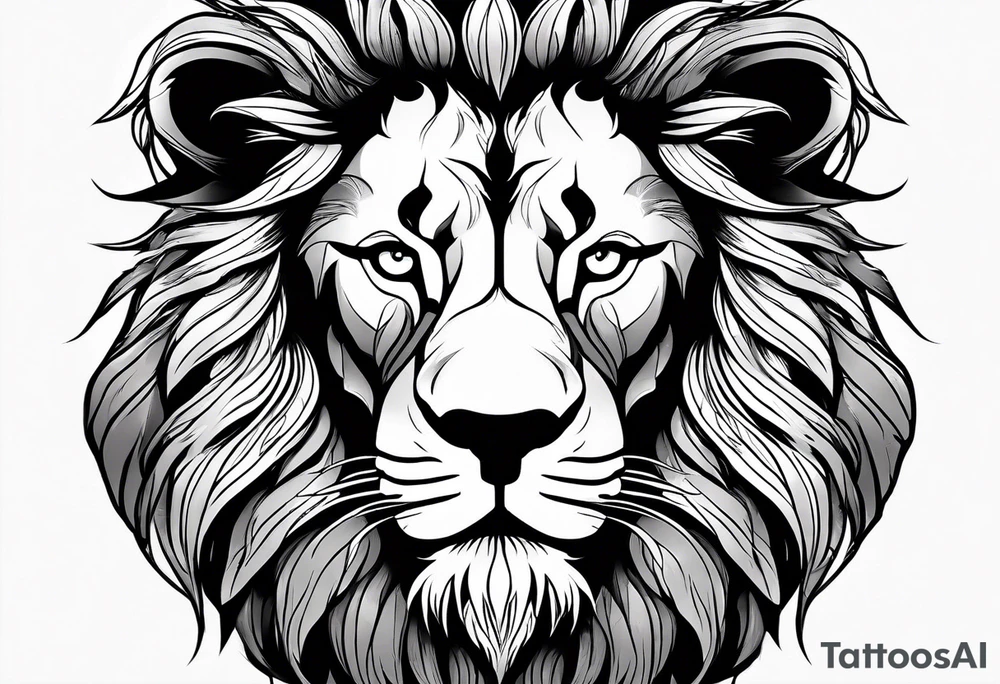 scary lion tattoo idea