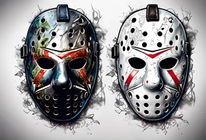 Friday the 13th mask, 13 in the mask tattoo idea