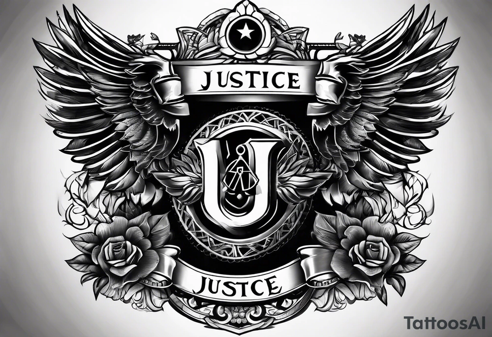 justice emblem tattoo idea