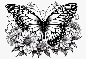 Chrysanthemum and a butterfly tattoo idea