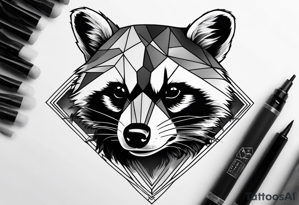 Superman raccoon in realism smoke tattoo idea