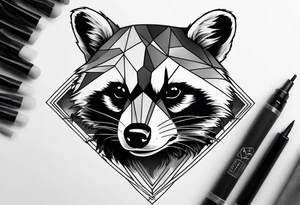 Superman raccoon in realism smoke tattoo idea