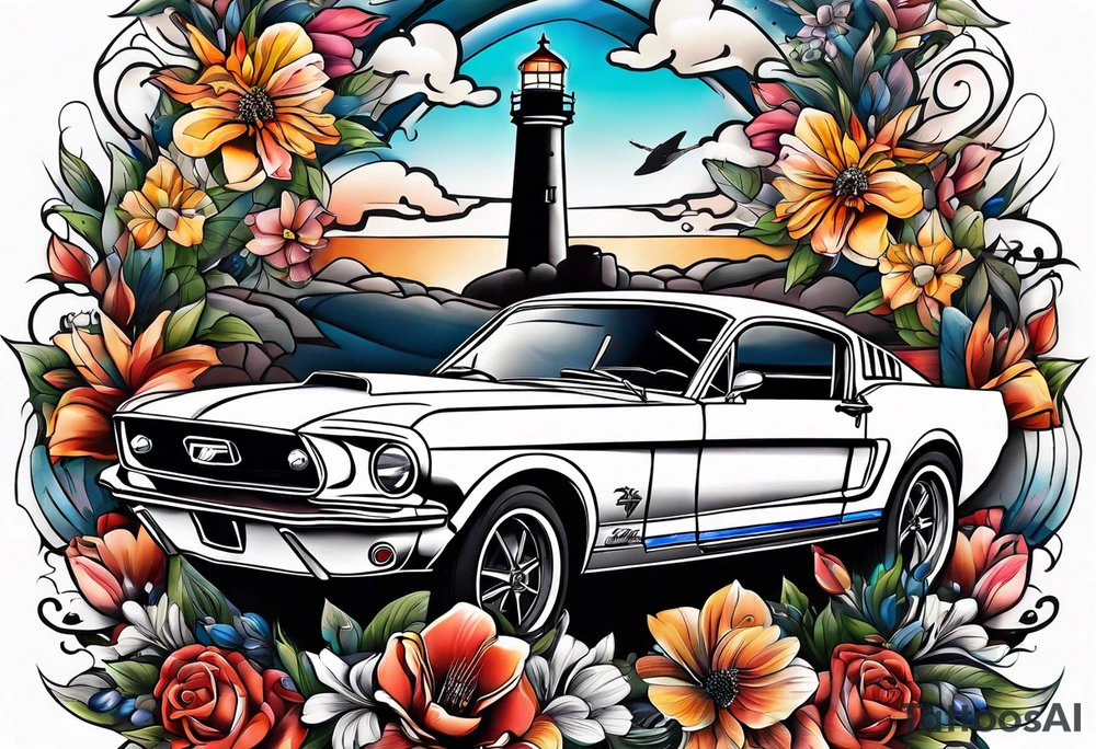 Mustang Fast car
Lighthouse 
Airplanes 
Flowers tattoo idea