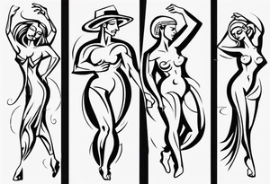 Dancing guy and girl tattoo idea