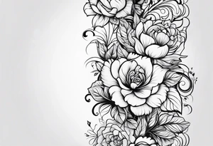 floral leg sleeve tattoo idea