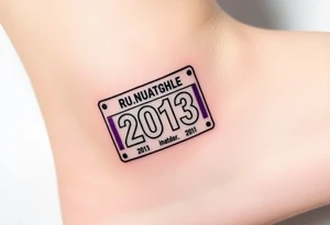 Racing half marathon bib 2013 purple and gold running safety pins running tattoo idea