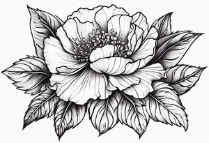 Violet and carnation flowers tattoo idea