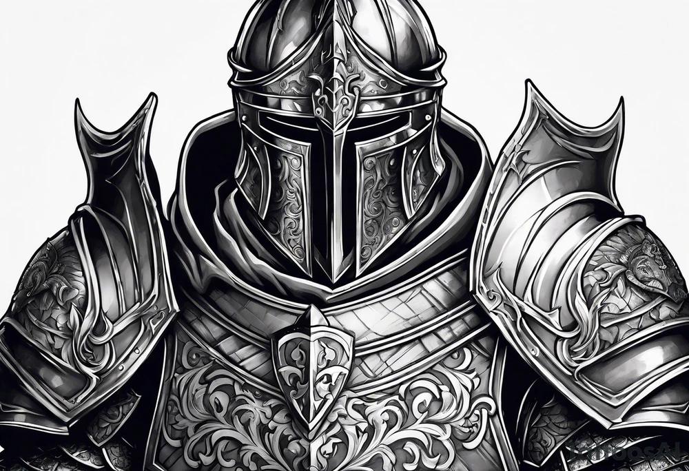 knight with heavy armor tattoo idea